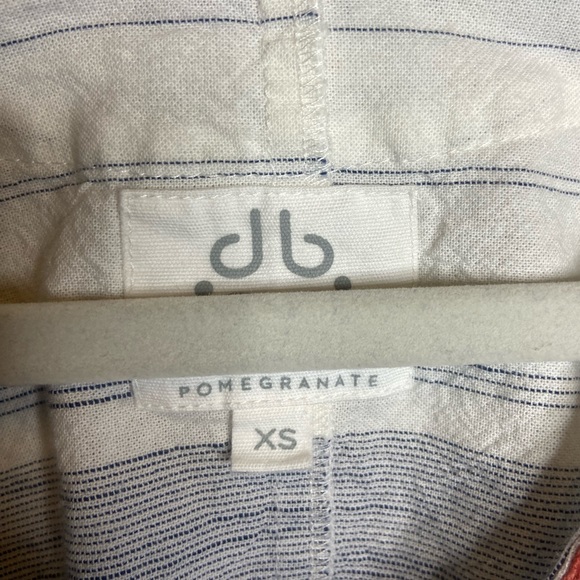 Pomegranate dress Sz XS blue white stripe w/tassel pockets. EUC - Picture 4 of 7